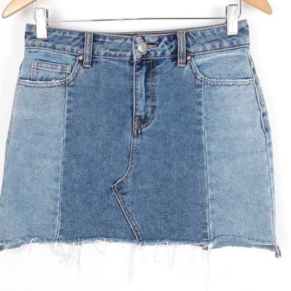 Cute Blue Denim Skirt with two tones of blue Denim - Picture 3 of 5